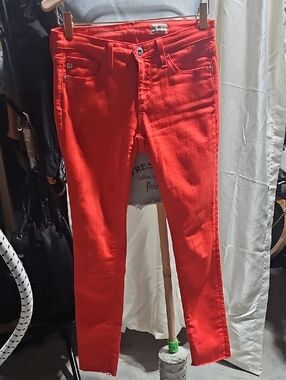 Ag Adriano Goldschmied Women's Skinny Jeans in Red W14 L35 BR11 IS25